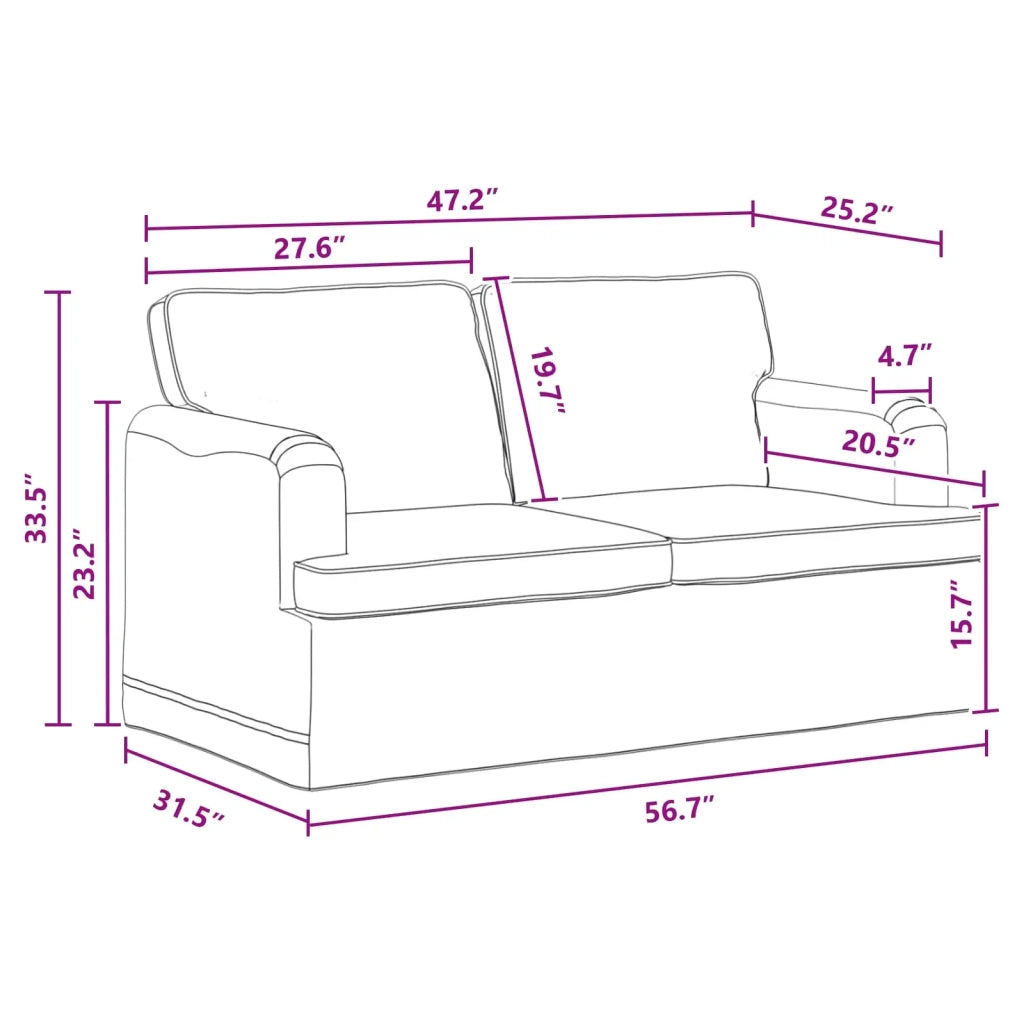 Divano Grigio scuro 144 x 80 x 85 cm Tessuto
