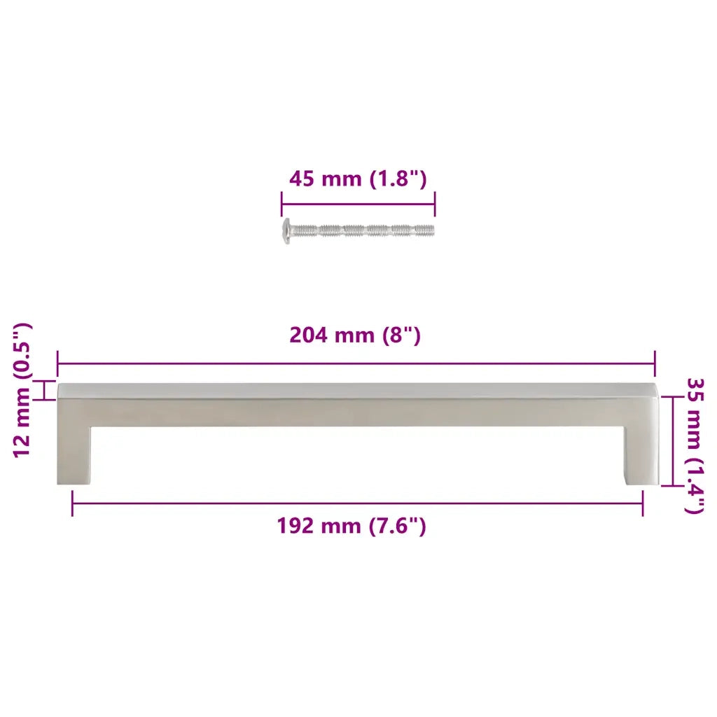 Maniglie per Mobili 5 pz Argento 192mm in Acciaio Inox CFW8355053
