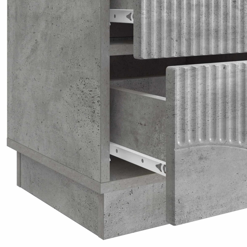 Armadio da Notte 2 pcs Grigio Cemento 43 x 34,5 x 44,5 cm