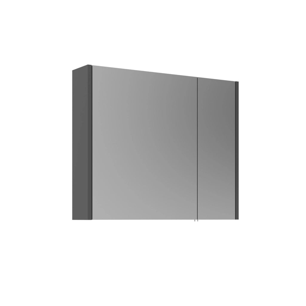 Mobile da bagno con specchio "Arno 80" - 79 x 16 x 66 cm - Grigio / Antracite