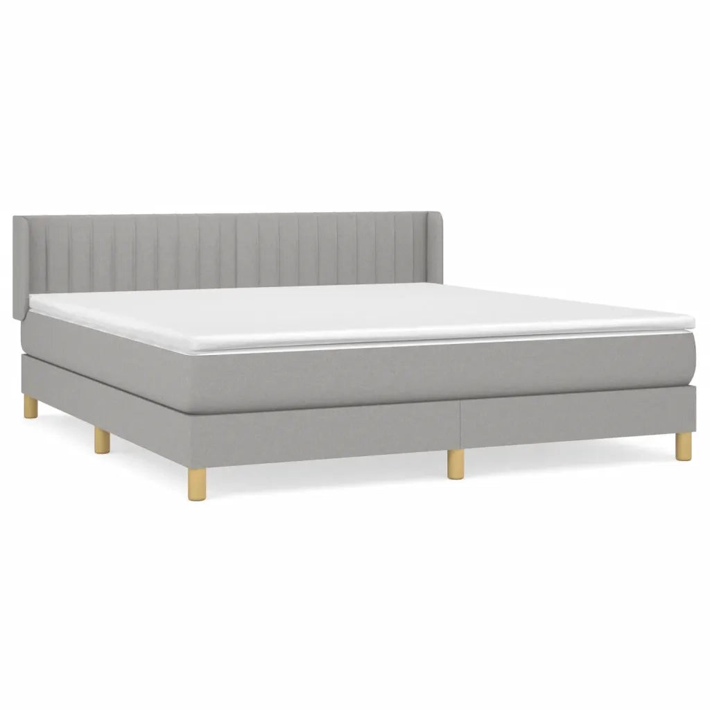 Giroletto a Molle con Materasso Grigio Chiaro180x200 cm Tessuto 3130449