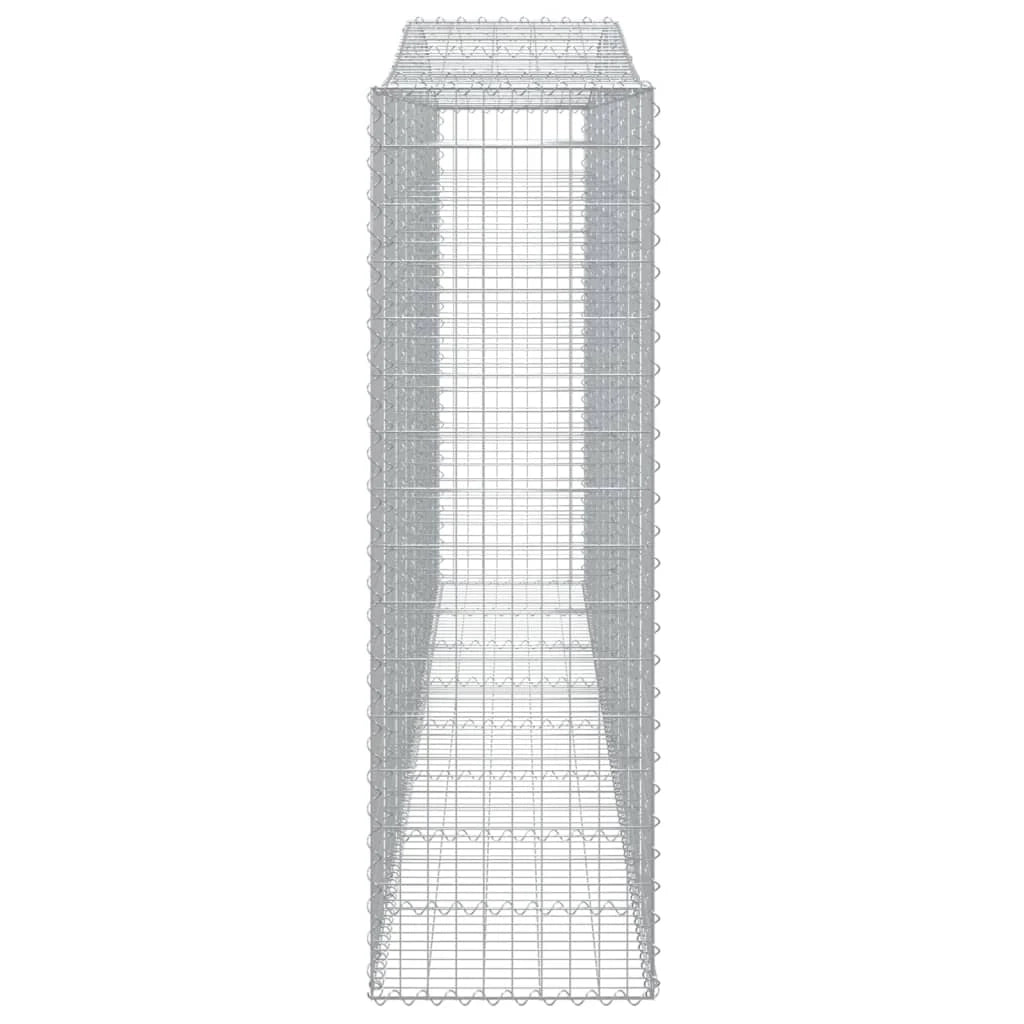 Set di 2 gabbioni ad arco per recinzione gabbia o muro di contenimento 400 x 50 x 160/180 cm ferro zincato argento 02_0041406