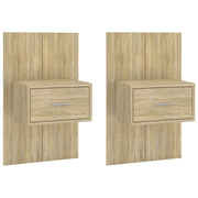 Set di 2 Comodini | Armadio da Notte | Mobiletto da notte a Muro Rovere Sonoma