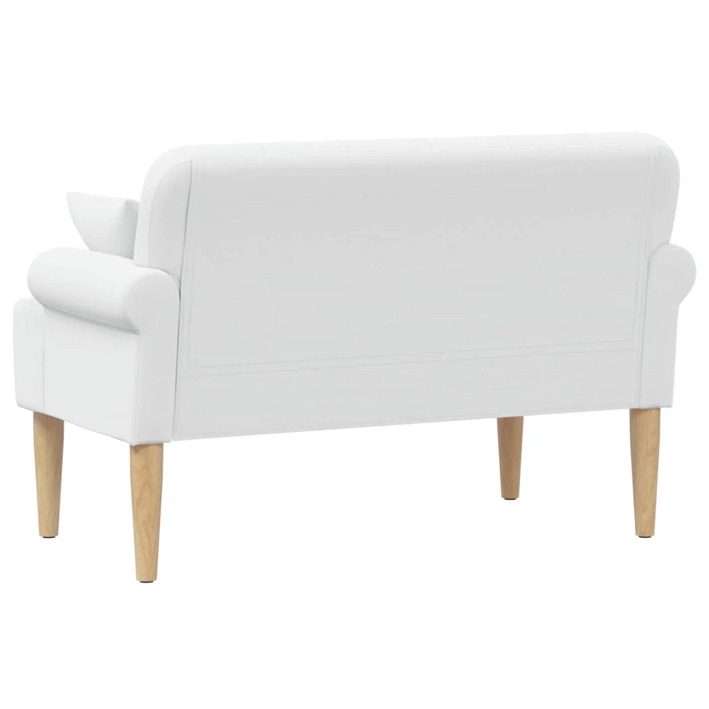 Loveseat con bottoni imbottiti Bianco 120 x 65 x 79 cm Tessuto 42041819