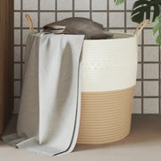 Cestino Portaoggetti Beige e Bianco Ø43x38 cm in Cotone 358487