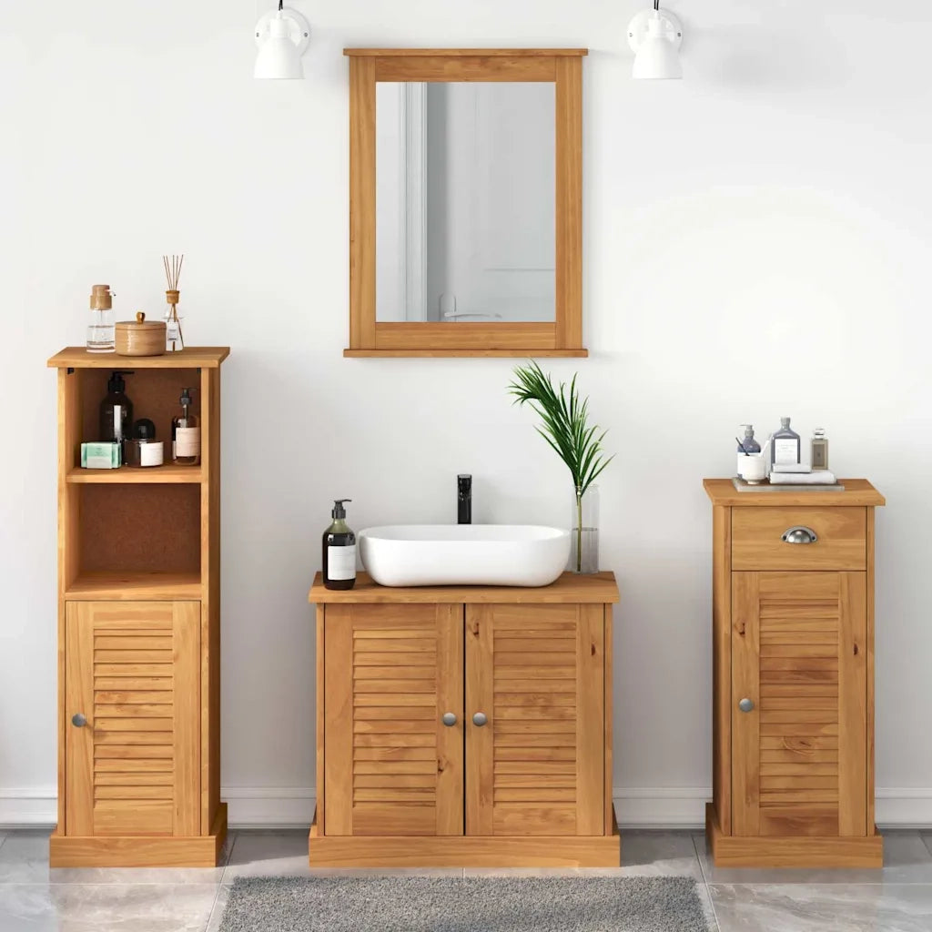 Set di mobili per il bagno con porta VIGO 4 pcs Marrone miele 3328545