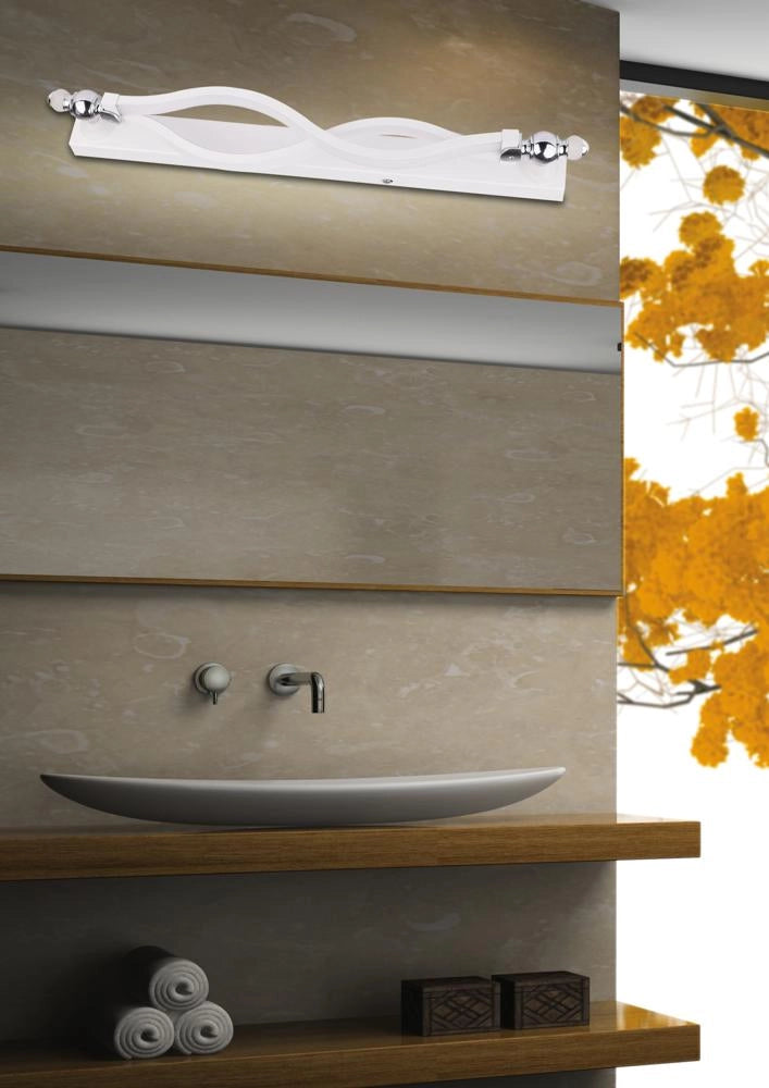 Applique bagno Esse 2 luci LED IP44 bianco cromato
