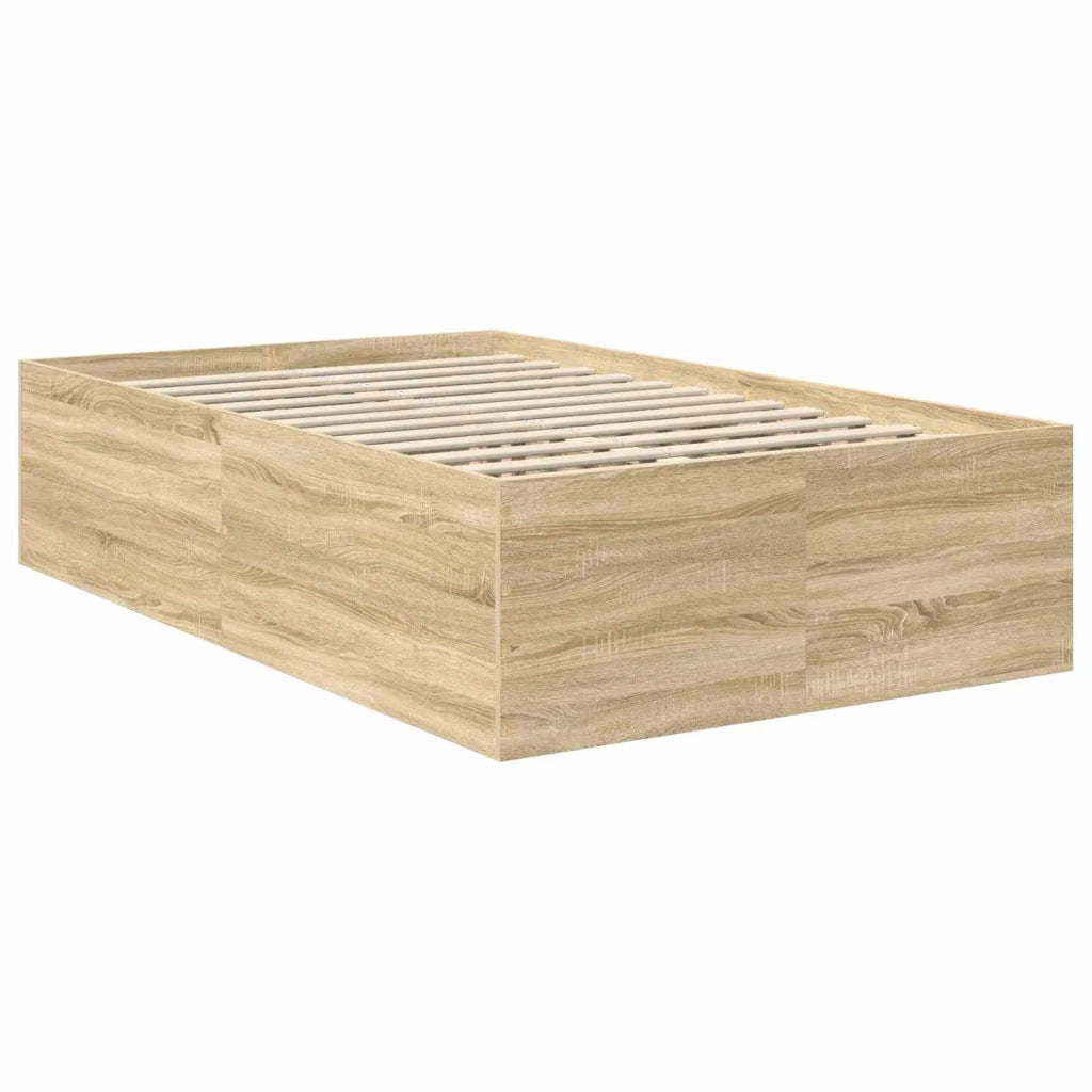 Struttura del letto con testiera Rovere Sonoma 135 x 190 cm 3408587
