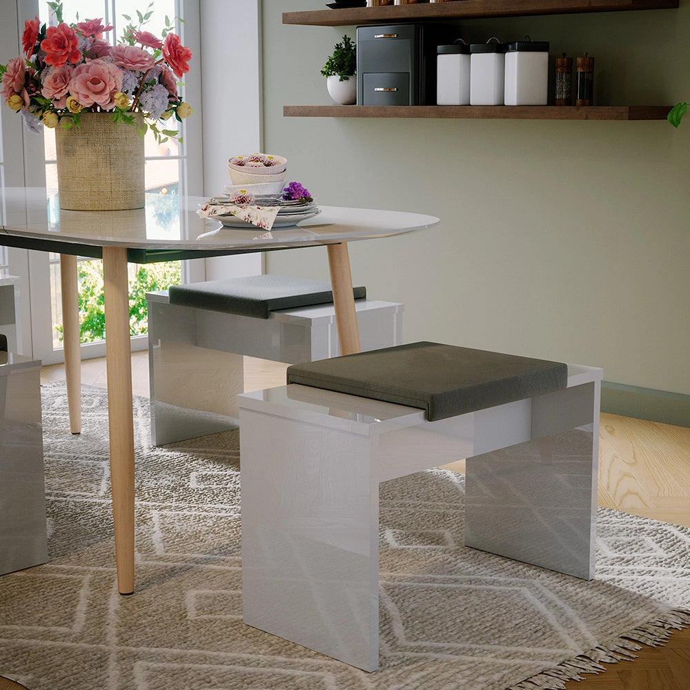 Vicco Panca Bianco 90 cm per tavolo da toeletta