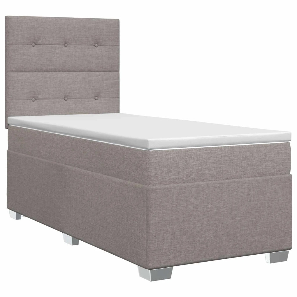 Letto box spring con materasso Tortora 80 x 200 cm Tessuto 3453280