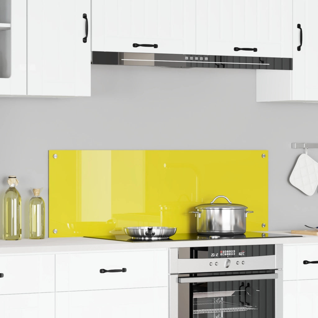Schienale da cucina  Giallo 120x40x0,6 cm in vetro temperato