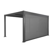 Pergola bioclimatica 3x4m in alluminio e acciaio + tenda 4m, antracite
