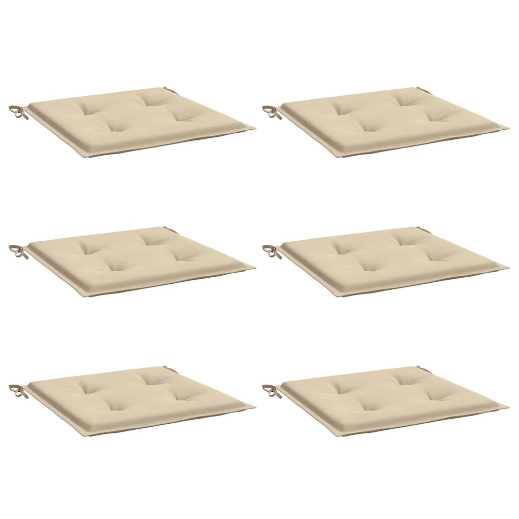 Cuscini per Sedia 6 pz Beige 40x40x4 cm in Tessuto Oxford