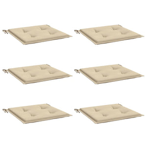 Cuscini per Sedia 6 pz Beige 40x40x4 cm in Tessuto Oxford