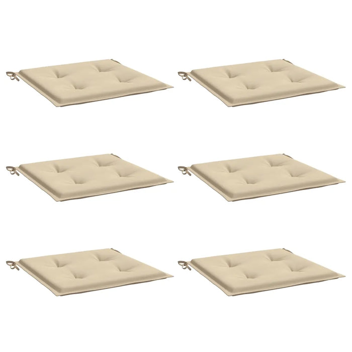 Cuscini per Sedia 6 pz Beige 40x40x4 cm in Tessuto Oxford