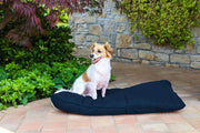 Cuscino Imbottito per Cani e Gatti 60x100 cm in Microfibra Chunky Blu Scuro