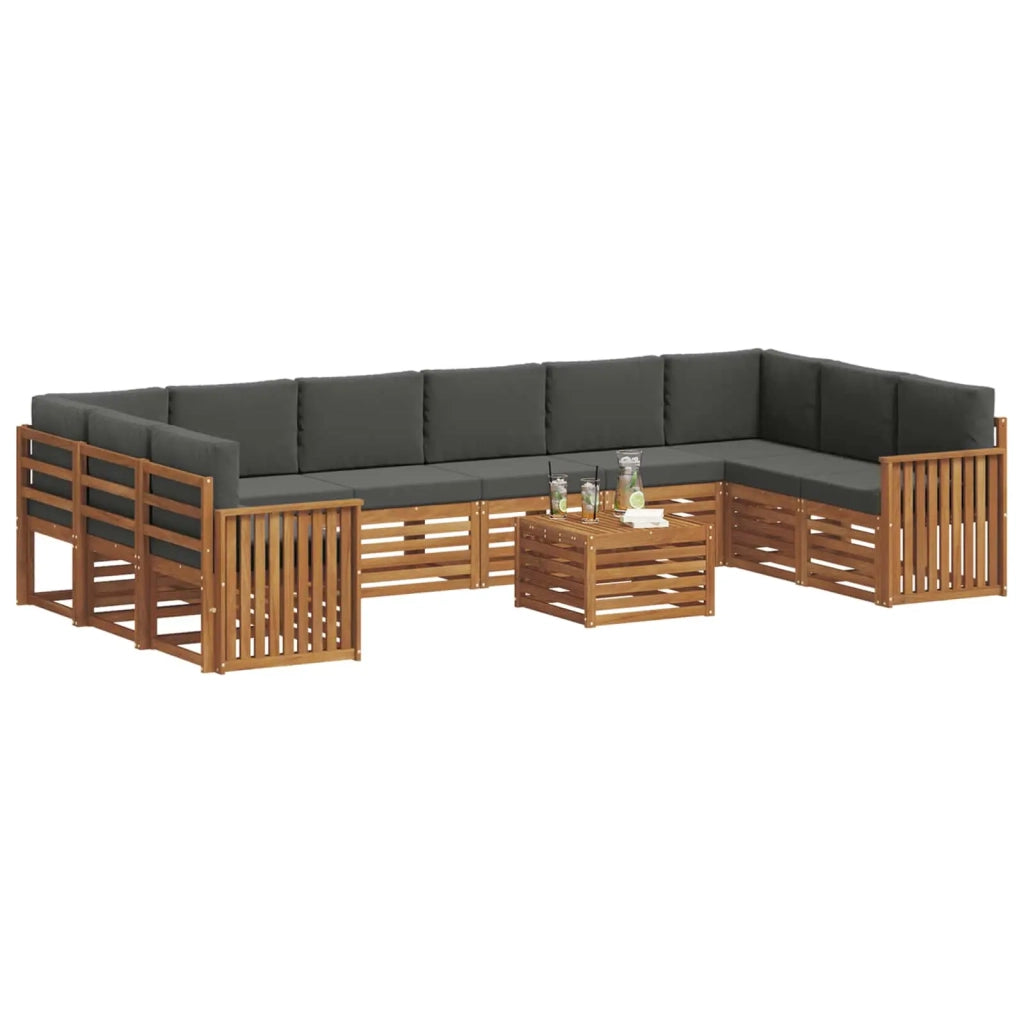 Set divano sezionale con cuscino 11 pcs Naturale e Antracite 3375597