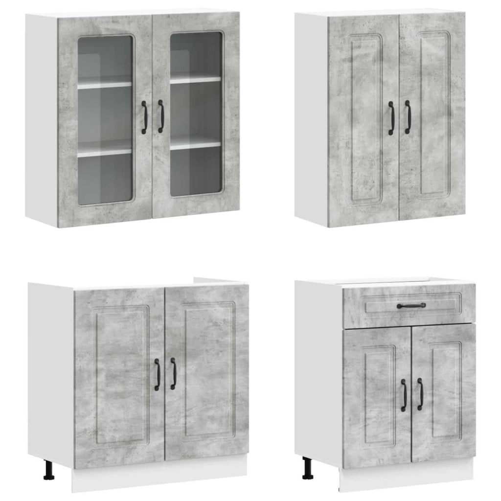 Unità Cucina KALMAR 4 pcs Grigio Cemento Legno ingegnerizzato 3438298