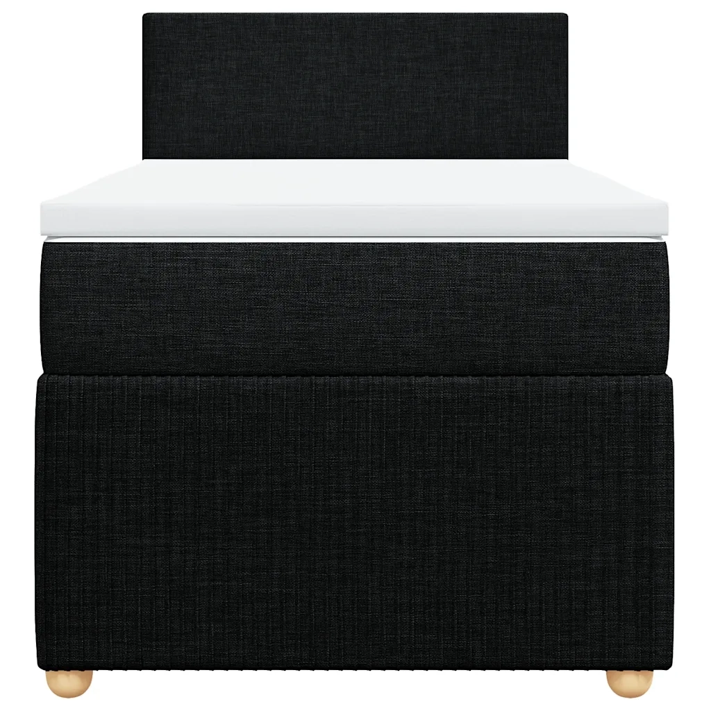 Giroletto a Molle con Materasso Nero 90x190 cm in Tessuto
