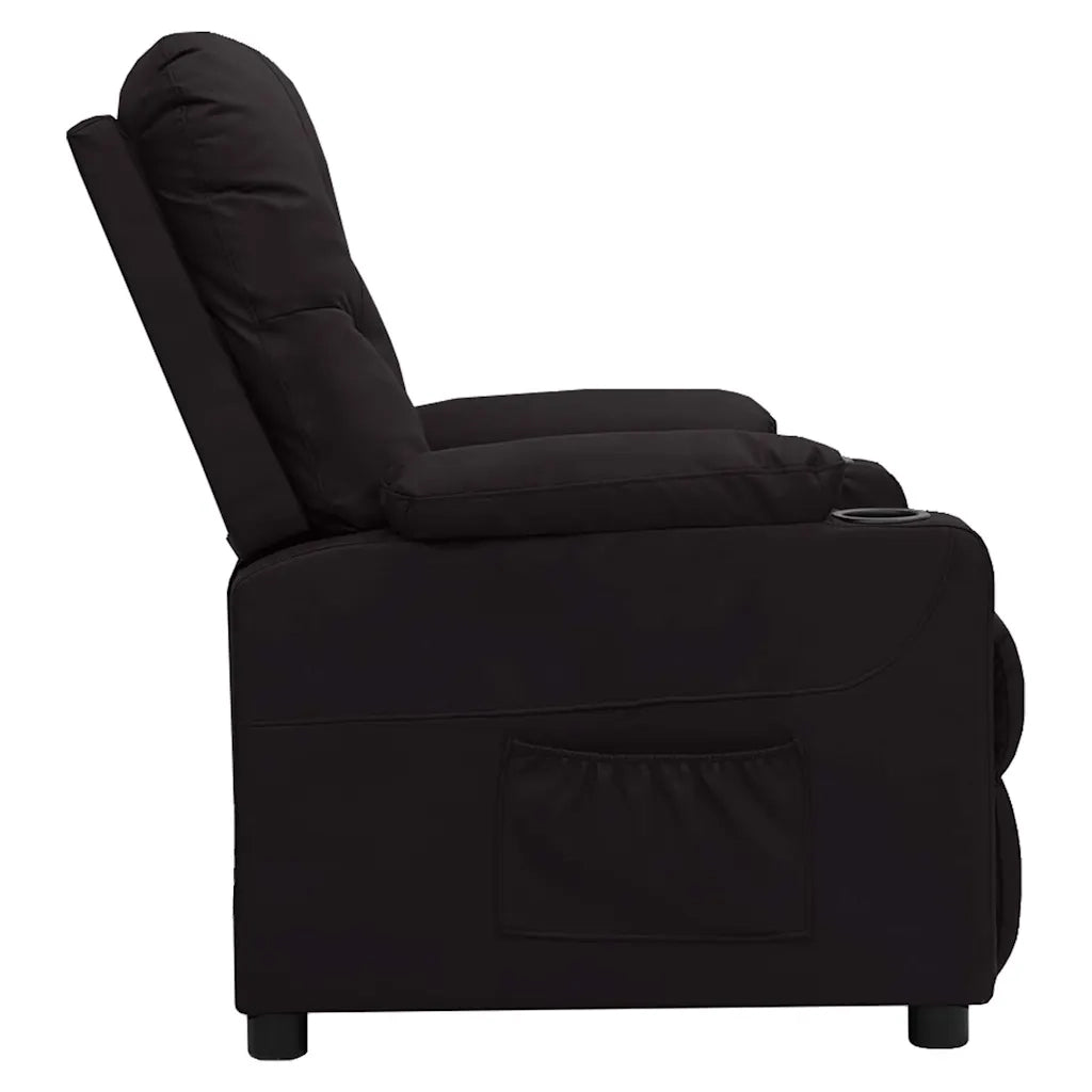 Divano Sedia-Poltrona Reclinabile Nera in Similpelle 810316