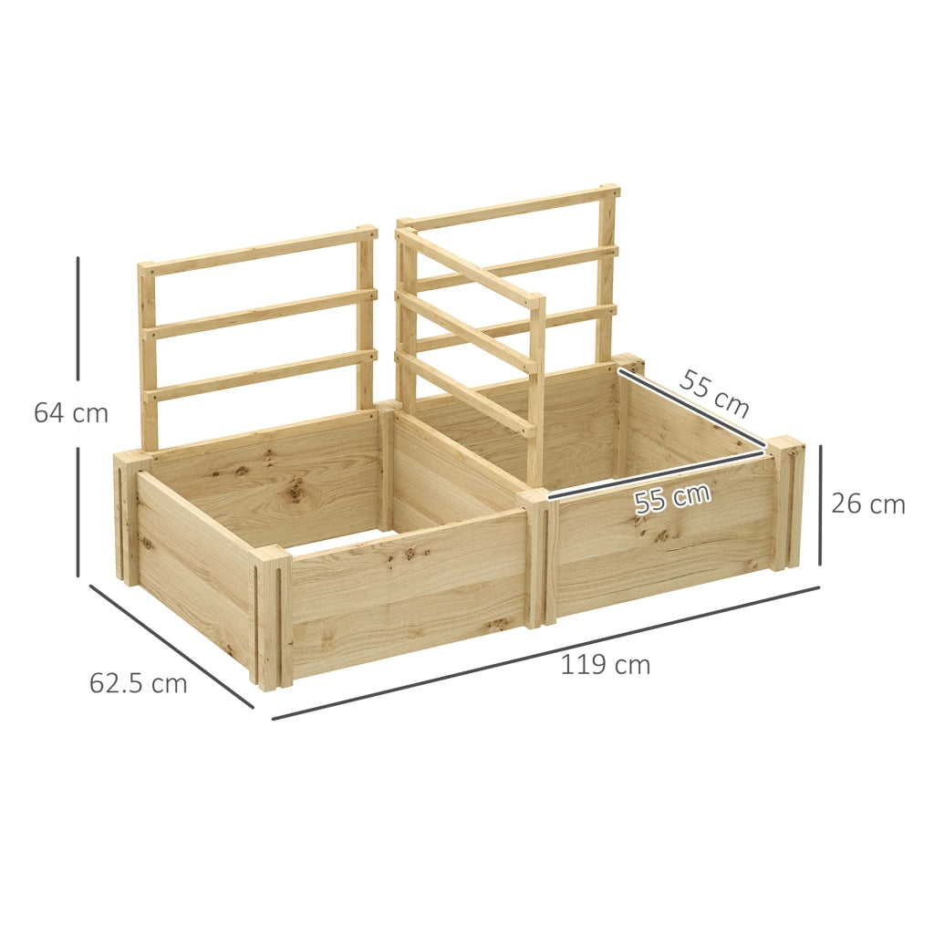 Letto per Orto con Tralicci e Fioriere in Legno di Abete ¨C zephmum ¨C 119x62.5x64 cm