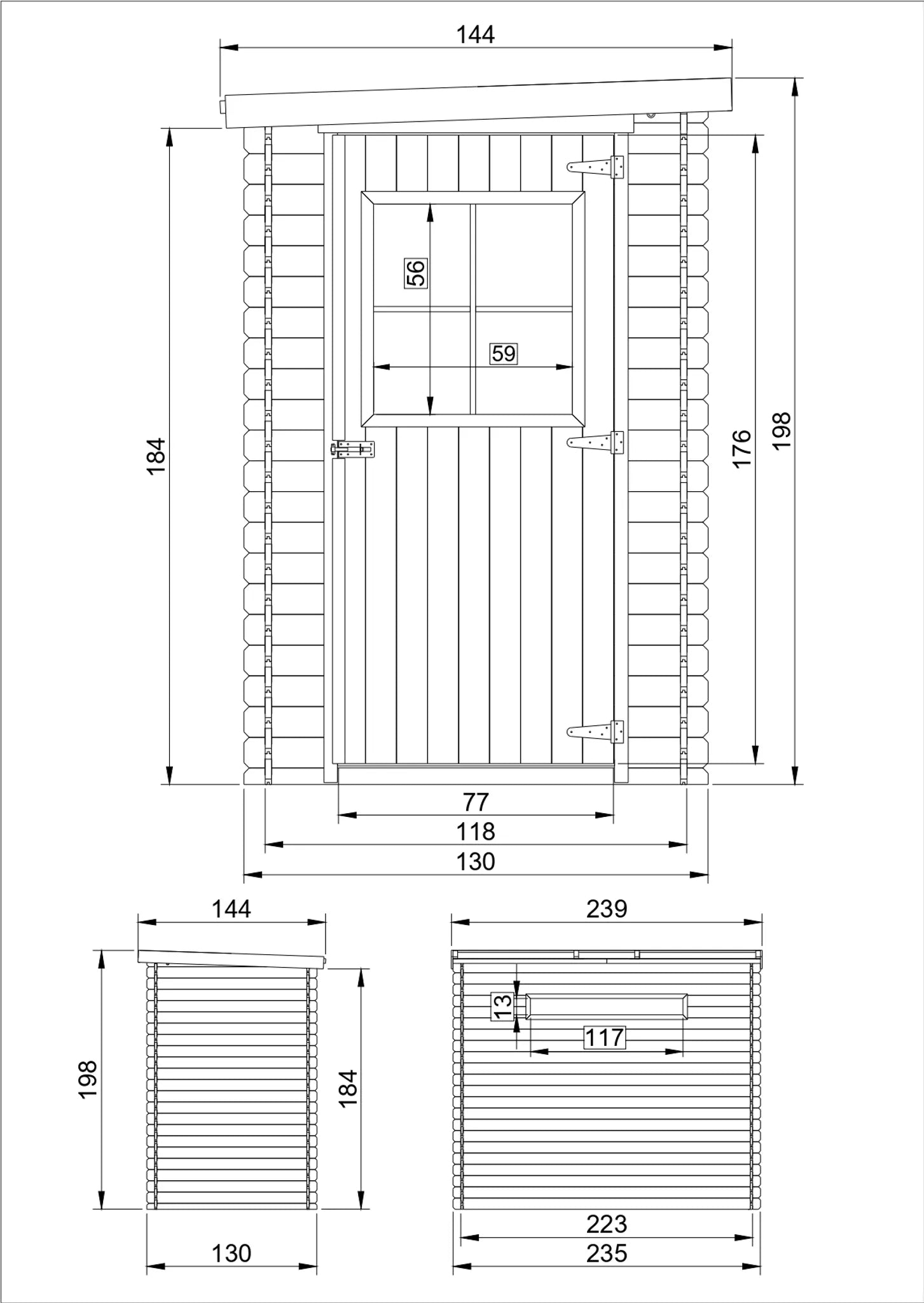 Casetta da Giardino in Legno  CON PAVIMENTO TRATTATO - 2.36m2 - TIMBELA M306+M306G