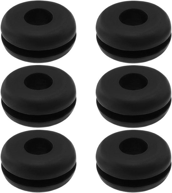 Accessori per cavi - 6 pezzi - Diametro esterno 15mm - Diametro interno 6mm - Altezza 7mm - Materiale in gomma resistente - Protezione per cavi - Gomma per cavi