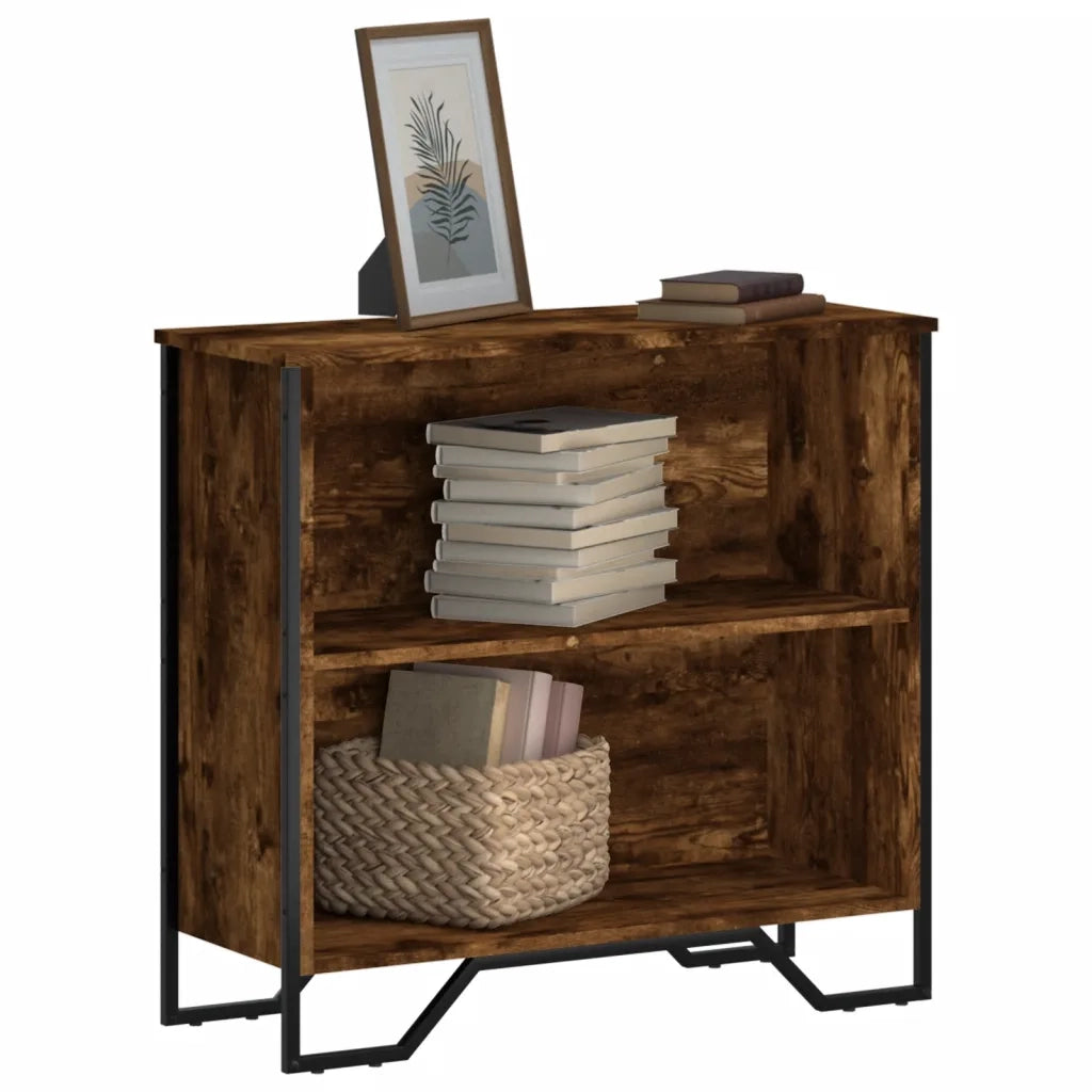 Libreria-Scaffale per Libri-Mobile di Stoccaggio Rovere Fumo 80x31x74,5 cm in Truciolato
