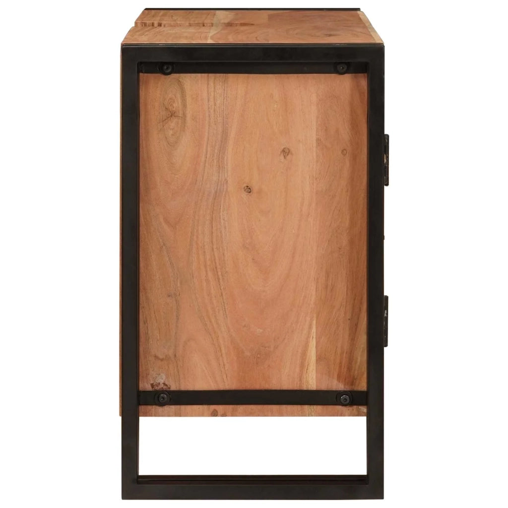 Armadio sottolavello con porta Marrone Legno di Acacia Massello 4102767