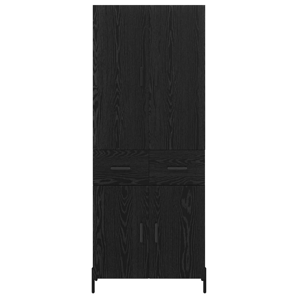 Credenza Rovere Nero 69,5 x 34 x 180 cm Legno multistrato 3416096