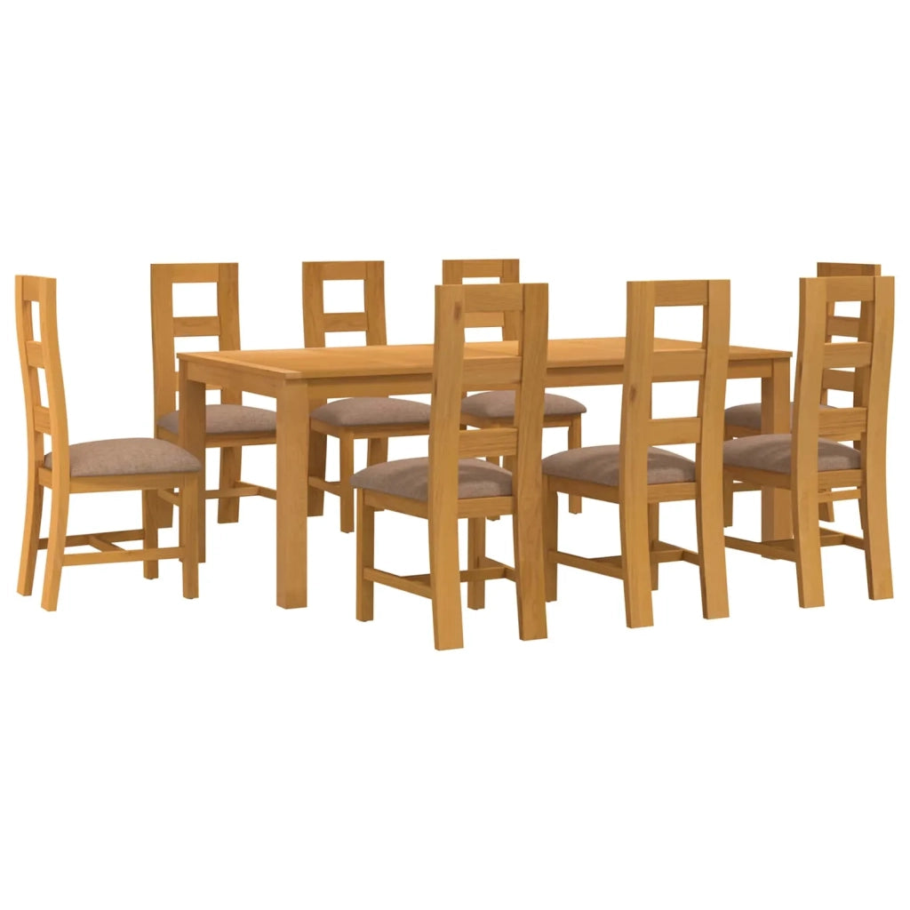 Set da pranzo 9 pz Grigio Legno di Quercia Massello 3430413