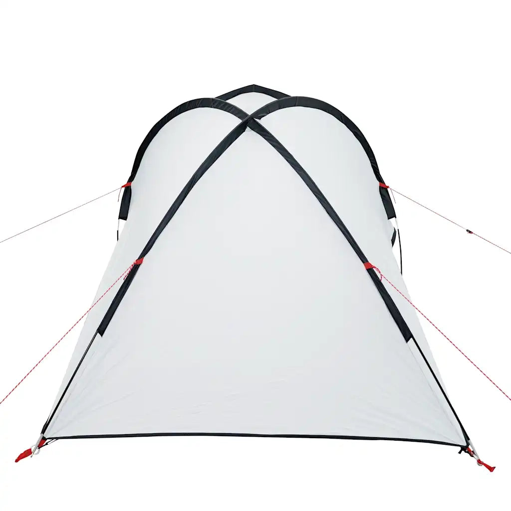 Tenda Campeggio a Cupola 2 Persone-Tenda per Escursionismo Bianca Tessuto Impermeabile 397125
