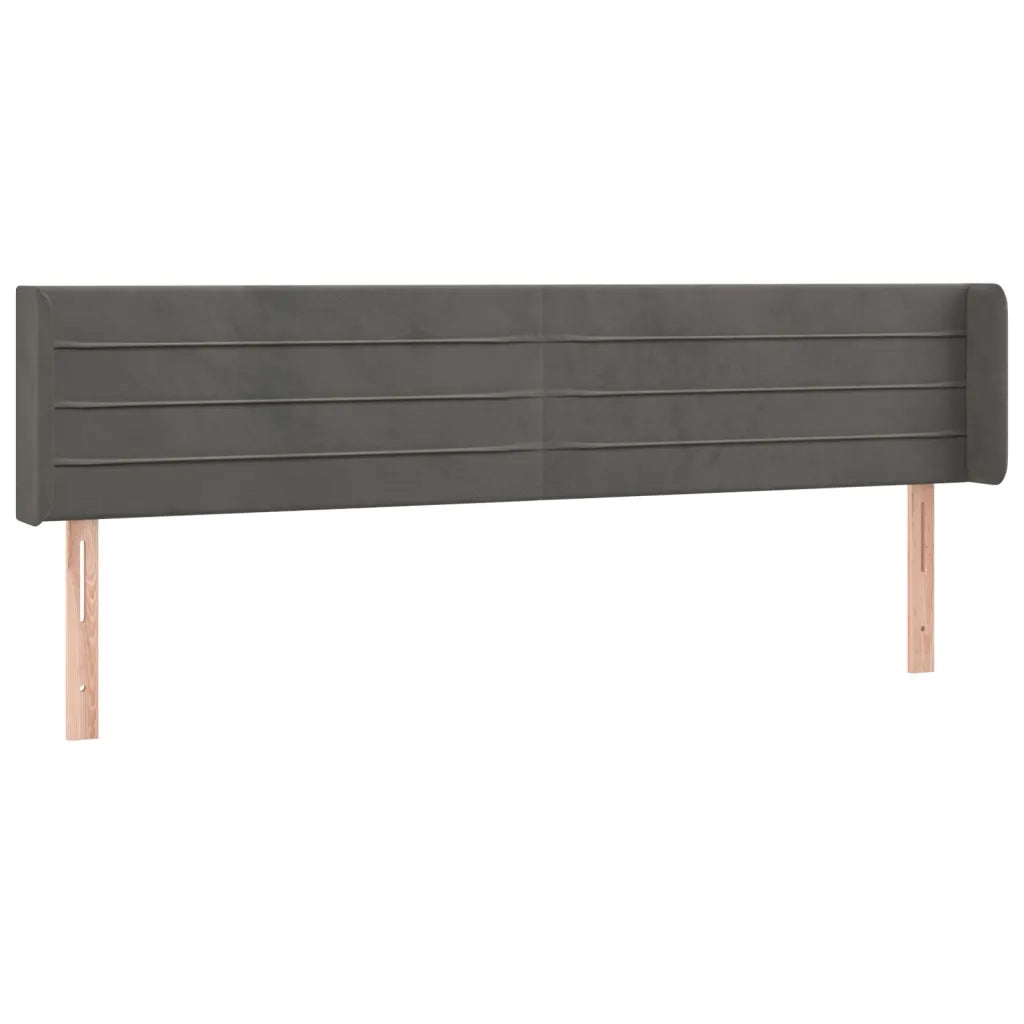 Testiera ad Orecchio Grigio Scuro 163x16x78/88 cm in Velluto 3118963