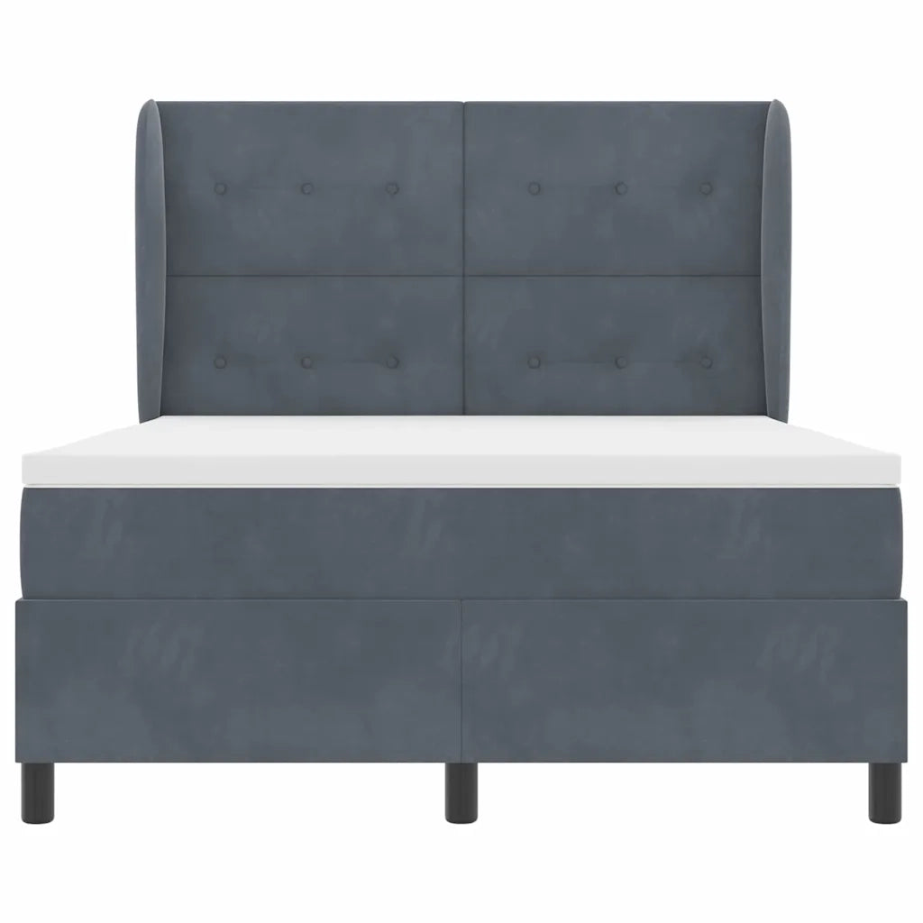 Letto a molle con materasso Grigio scuro 200 x 160 cm Velluto 3340935