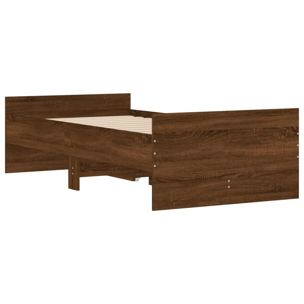 Giroletto con Cassetti-Struttura Letto con contenitore Rovere Marrone 90x190 cm