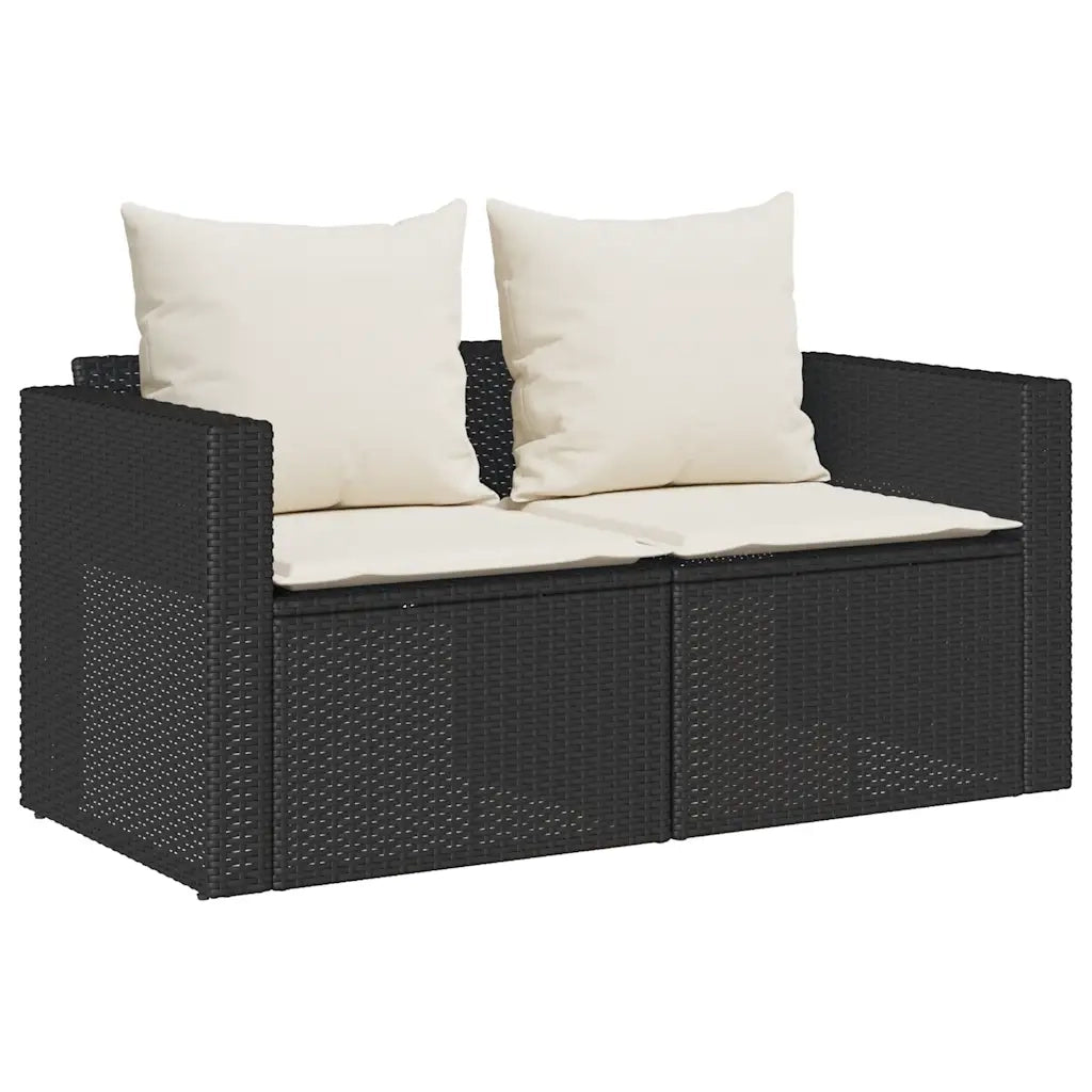 Set Divani da Giardino 5 pz con Cuscini in Polyrattan Nero 4104163