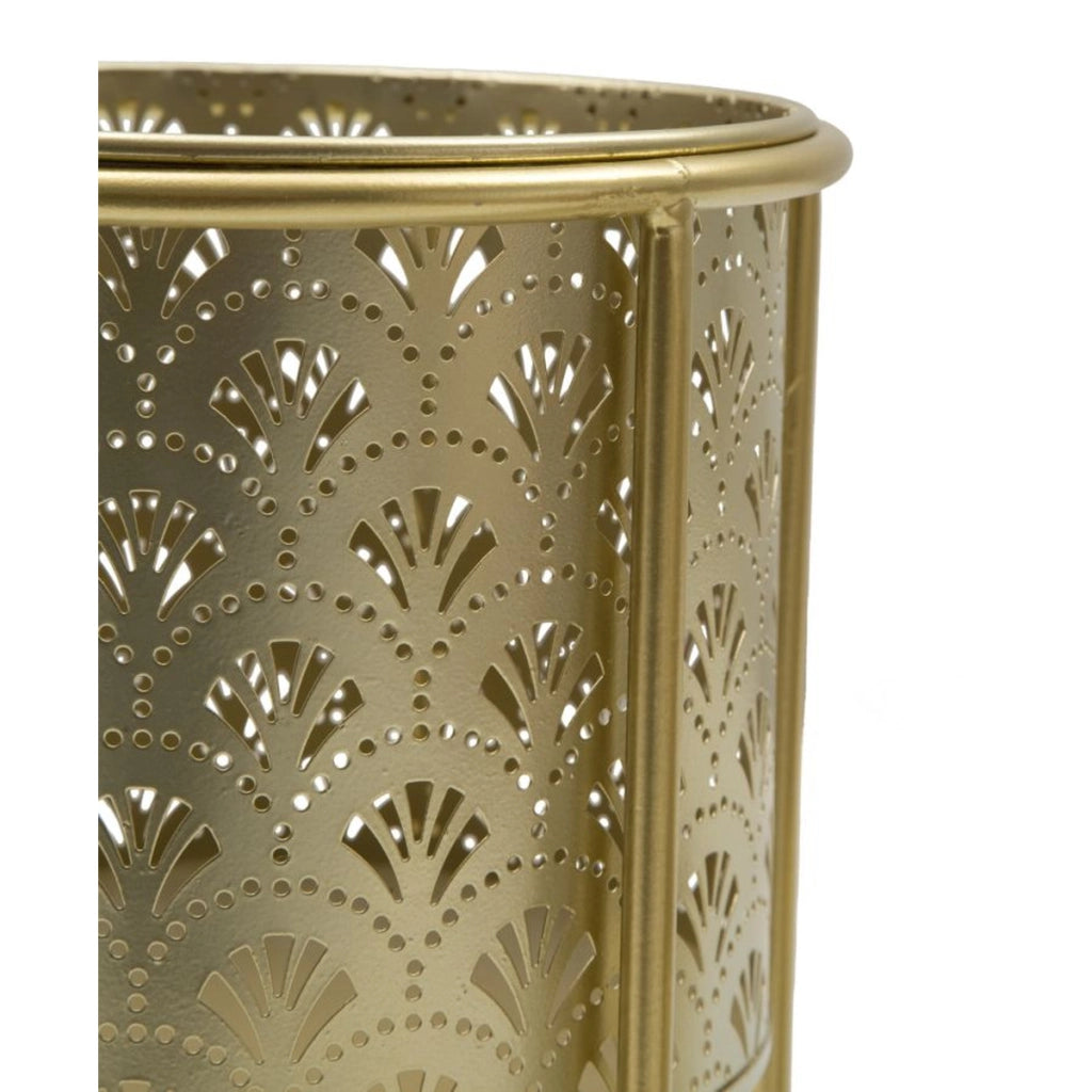 Set di 2 Vasi per Piante VKH397, Oro, Metallo, 21x21x40 cm