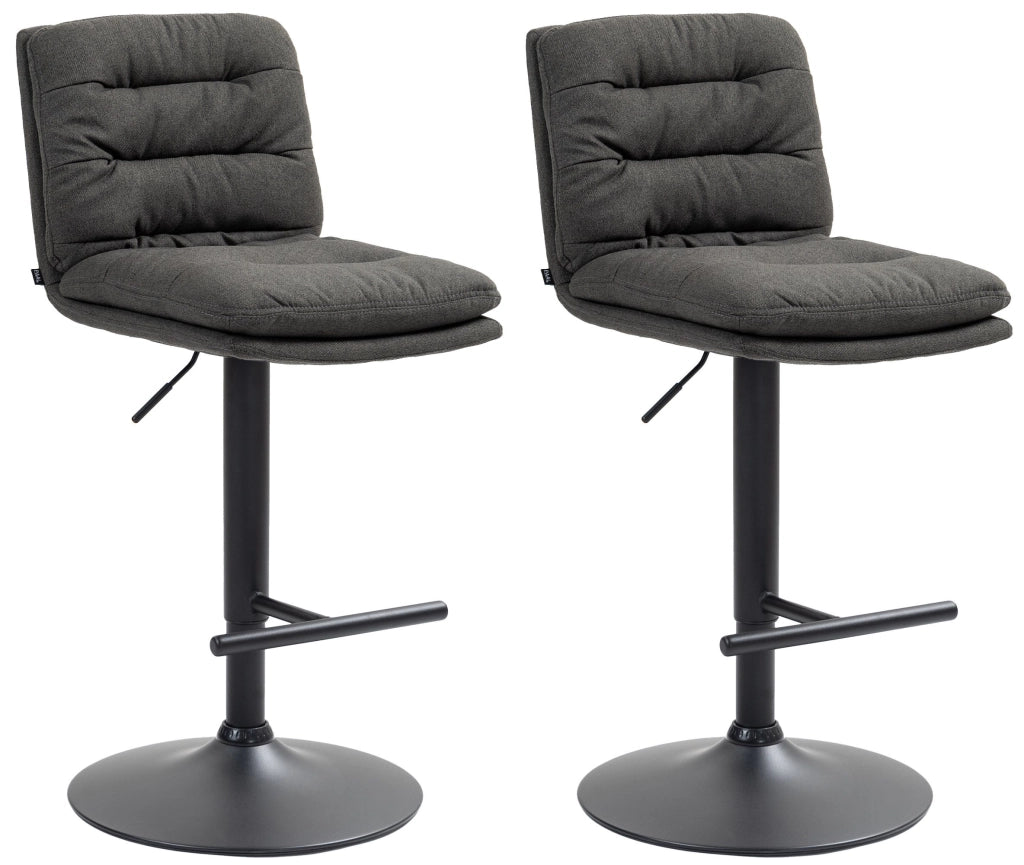 2er Set Barhocker Damar Stoff schwarz