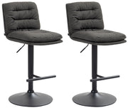2er Set Barhocker Damar Stoff schwarz