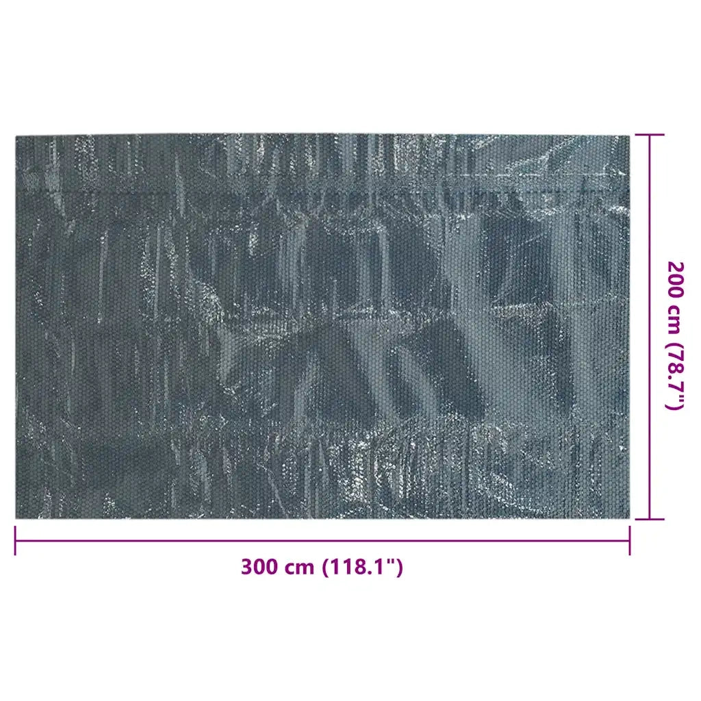Pellicola Galleggiante Solare PE Piscina 300x200 cm Nero e Blu 92982