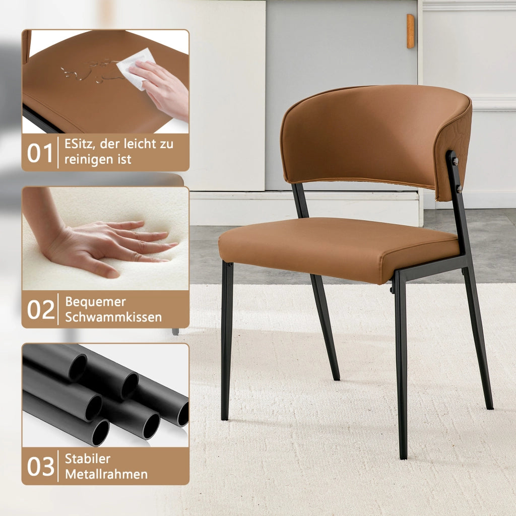 SEDIA Moderna Imbottita 78 cm PU Marrone