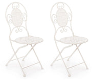 Set 2 Sedie Pieghevole 40x40x94 cm Emily in Acciaio