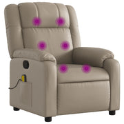 Poltrona Massaggiante | Sedia Relax Reclinabile cappuccino in Similpelle