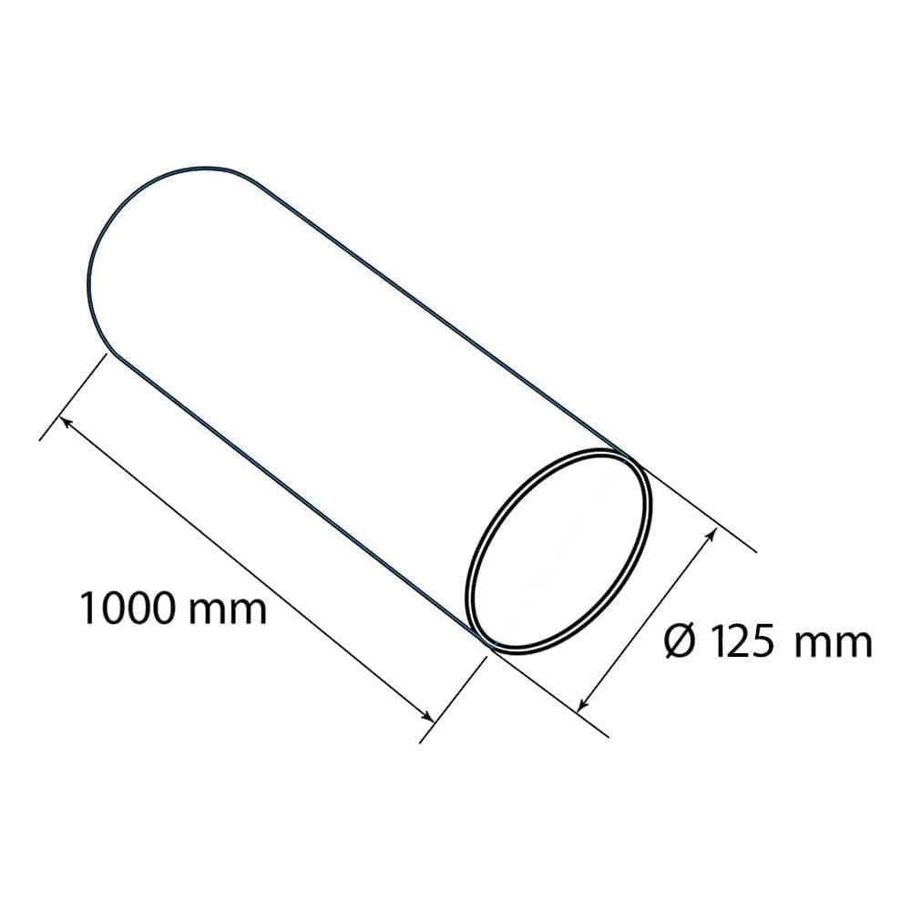First 125mm da 1mt tubo tondo bianco mm per aerazione cappa