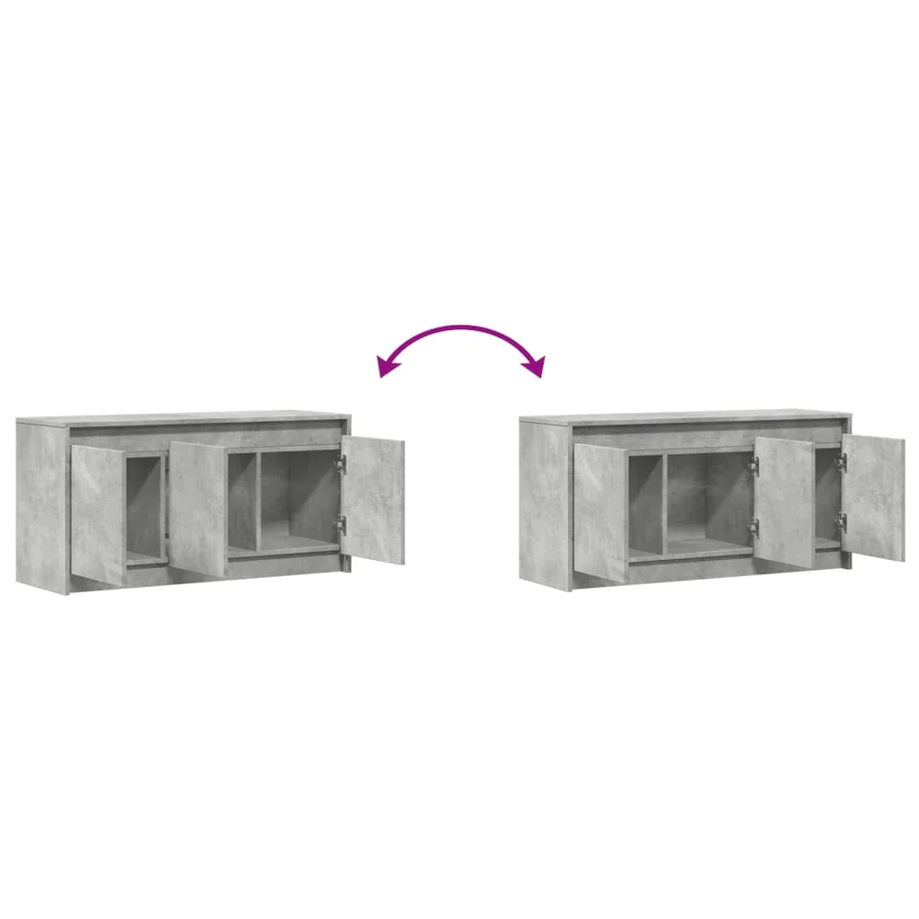 Porta TV multimediale scaffale per televisione televisione buffet sala da pranzo soggiorno camera da letto con LED 100 x 34 x 50 cm pannelli compositi grigio 02_0026430