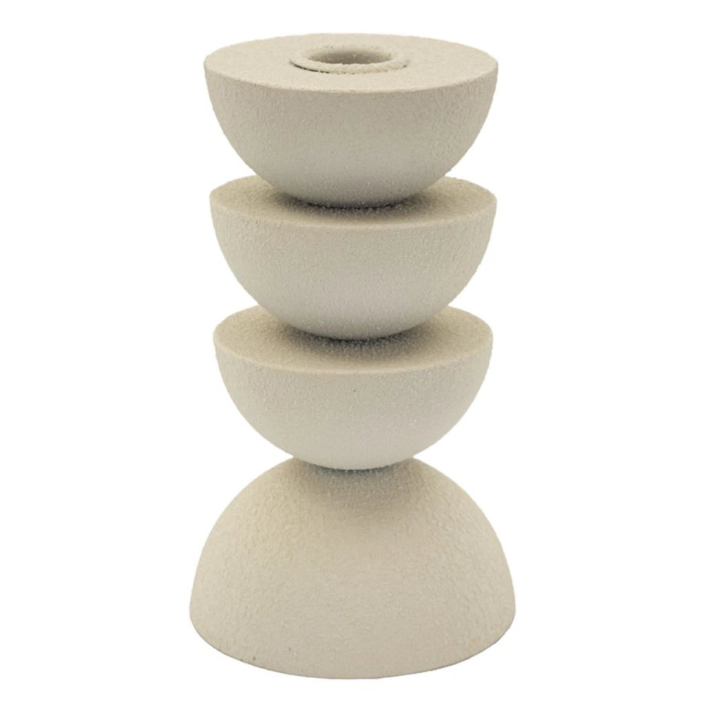 Portacandela VKH742, Beige, Metallo, 9x9x15 cm