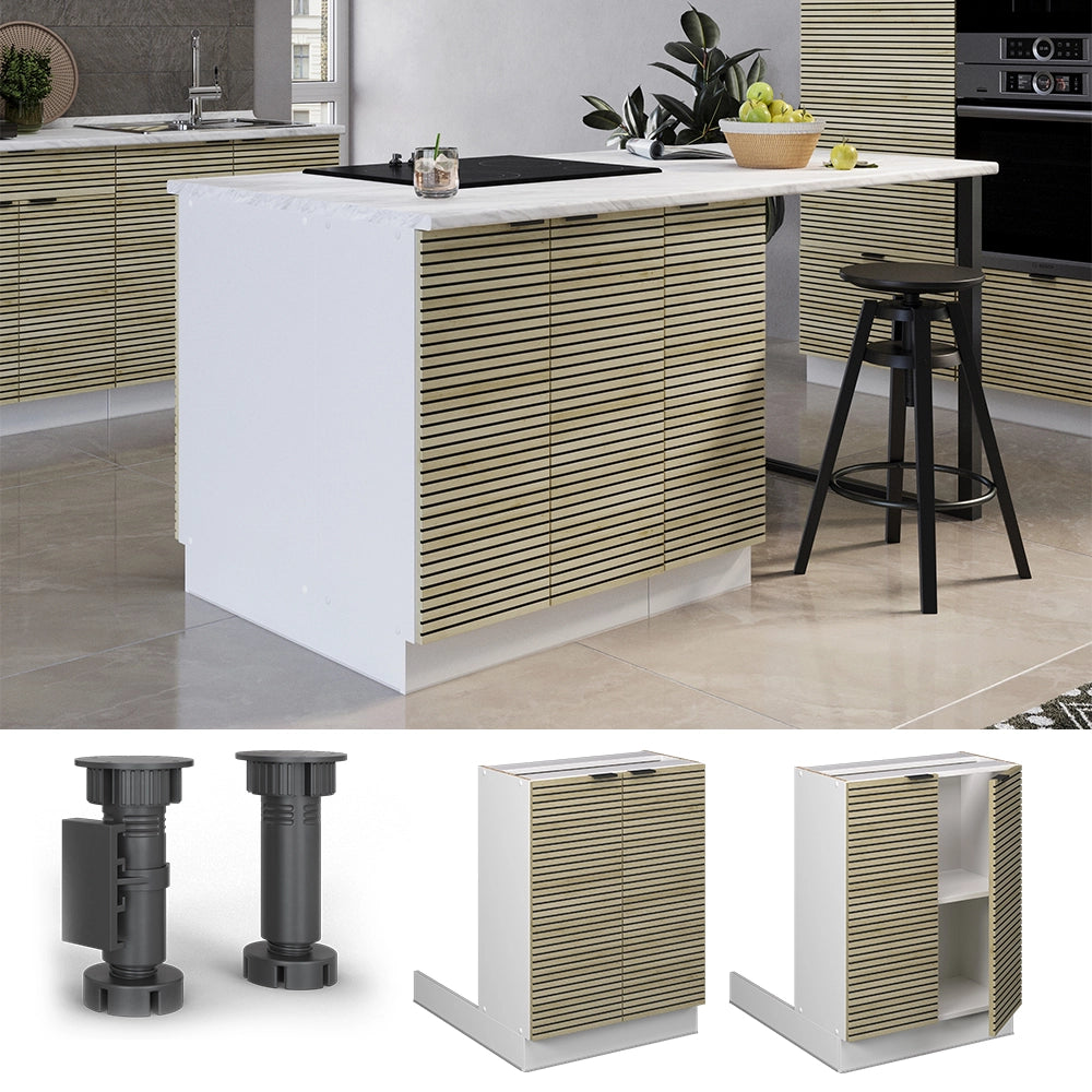 Vicco Isola da cucina Pannello in quercia 60 cm senza piano di lavoro
