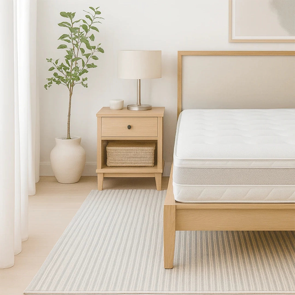 Materasso 130x190 Una Piazza e Mezza ergonomico e traspirante 20 cm | Comfort naturale e design scandi ad alta rigidità | The White Stone