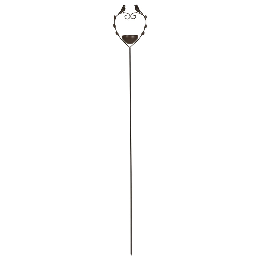Uccelliera marrone Fontana d'acqua per uccelli in ferro per giardino Accento decorativo all'aperto abbeveratoio