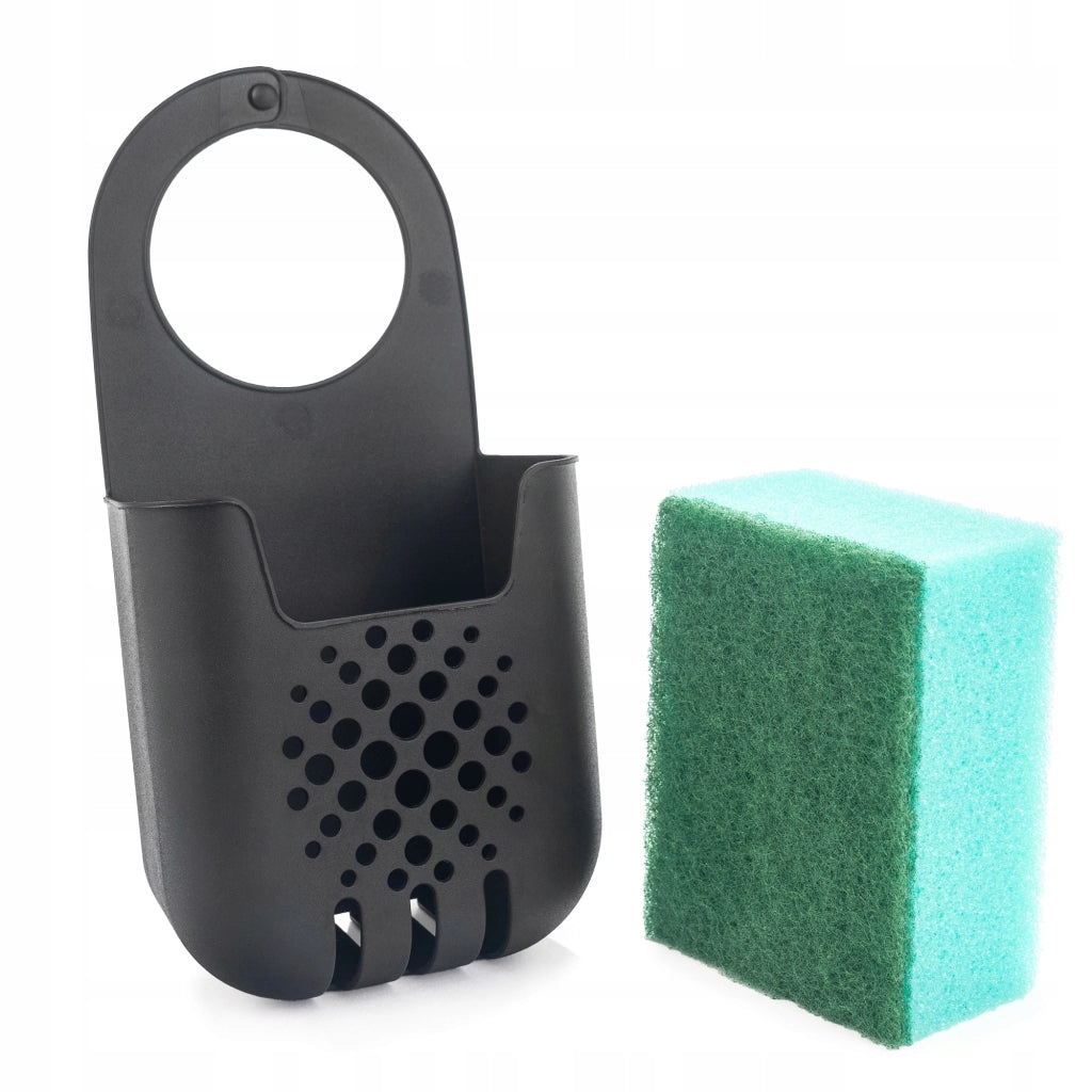 KADAX Organizer per spugne da cucina, supporto per lavello con scatola portaoggetti, colore nero
